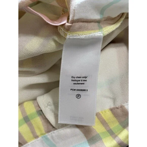 Rag & Bone Casual Shorts White & Yellow Plaid 100% Cotton Size 14 - Picture 7 of 7